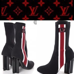 New💕Louis Vuitton silhouette fabric stretch boot💕